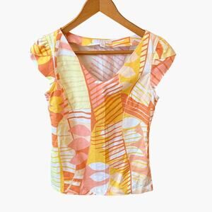 Tori Richard Women's Multicolor Honolulu Hawaii Retro Sateen Blouse Top Size 0